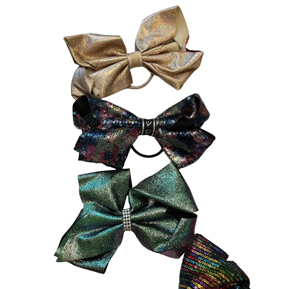 JoJo Siwa Hair Bows for Girls Lot of 9 6 Clips 3 Ponytail Holder‎